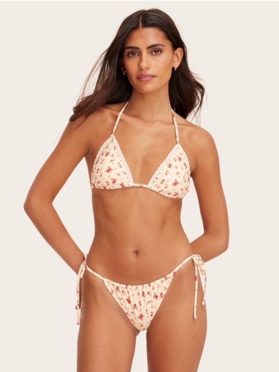 Parke Other - Parke x Target Cream Floral Eyelet Trim Bikini Set M NWT